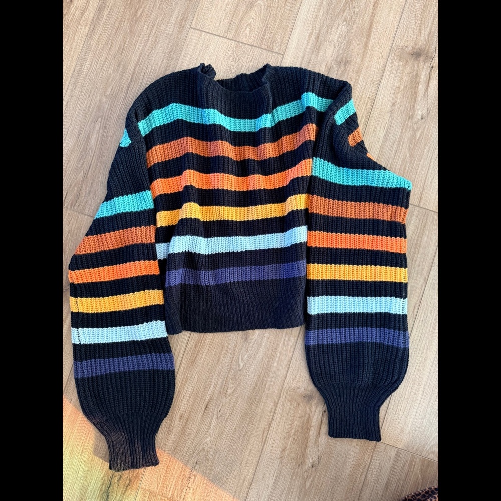 striped crop sweater